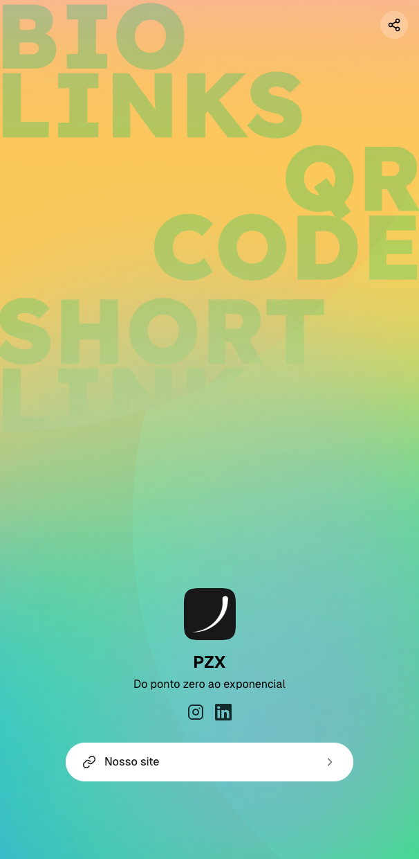 PZX Link Bio Page - Customizable link in bio profile